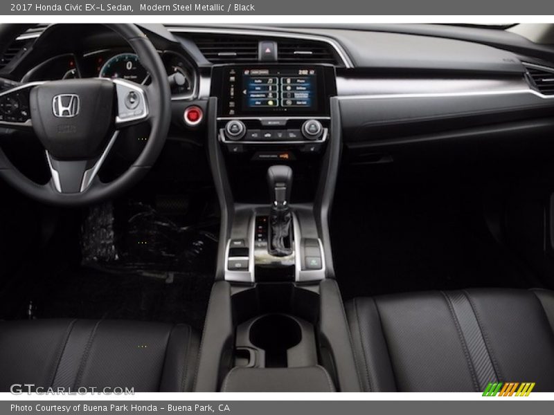 Modern Steel Metallic / Black 2017 Honda Civic EX-L Sedan