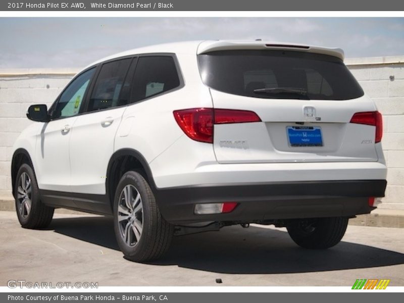 White Diamond Pearl / Black 2017 Honda Pilot EX AWD