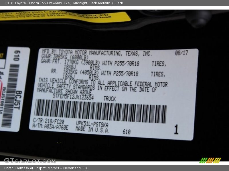 Midnight Black Metallic / Black 2018 Toyota Tundra TSS CrewMax 4x4