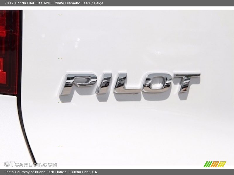 White Diamond Pearl / Beige 2017 Honda Pilot Elite AWD