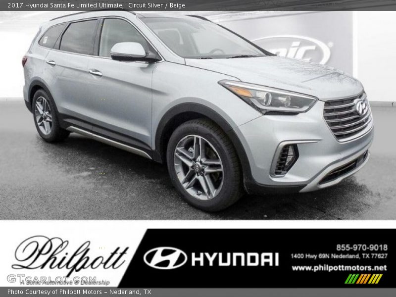 Circuit Silver / Beige 2017 Hyundai Santa Fe Limited Ultimate