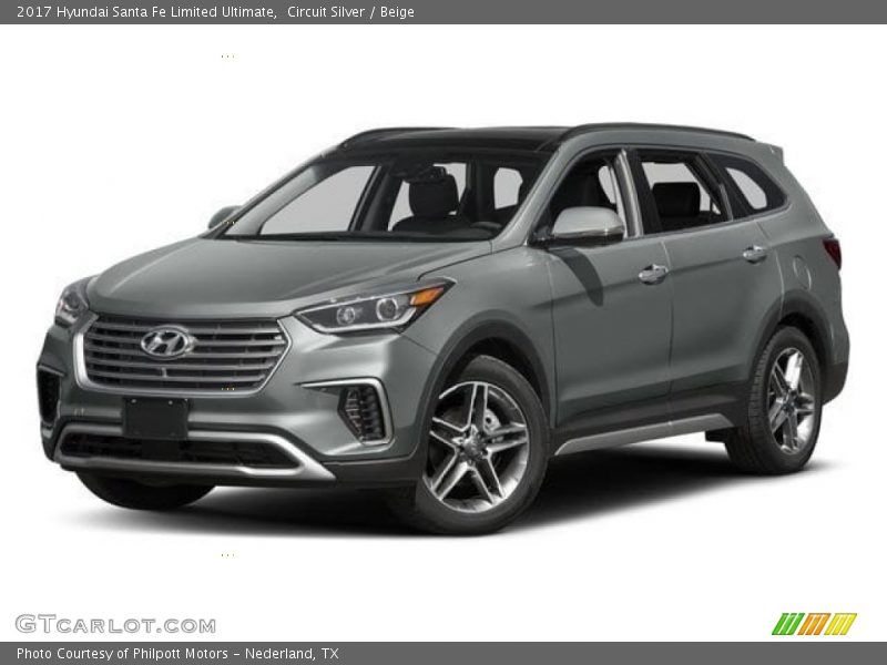 Circuit Silver / Beige 2017 Hyundai Santa Fe Limited Ultimate