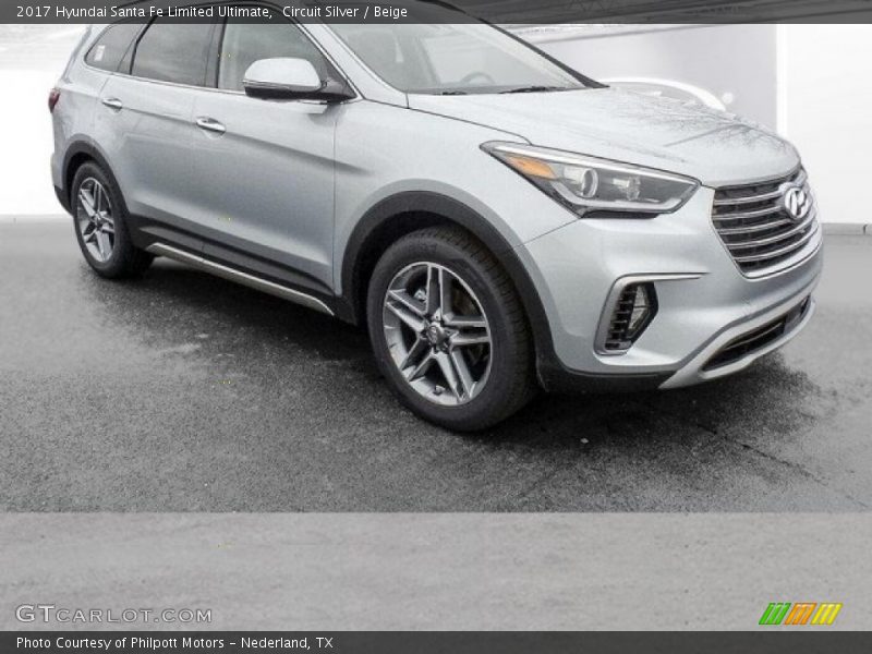 Circuit Silver / Beige 2017 Hyundai Santa Fe Limited Ultimate