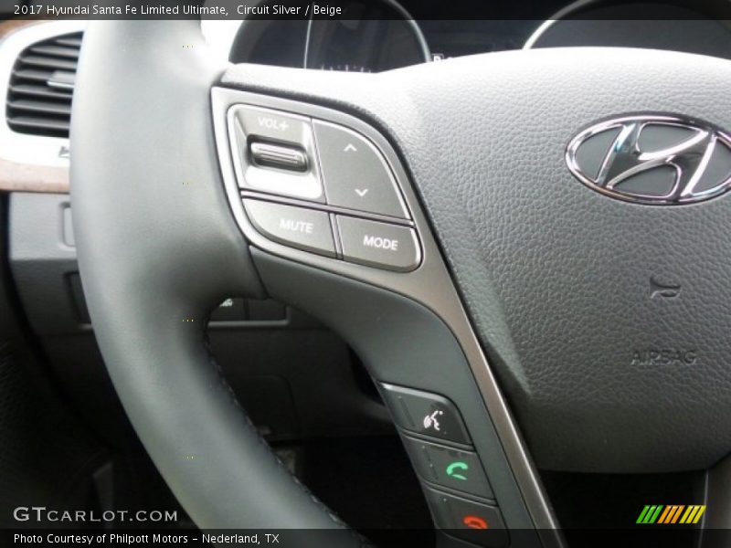Circuit Silver / Beige 2017 Hyundai Santa Fe Limited Ultimate
