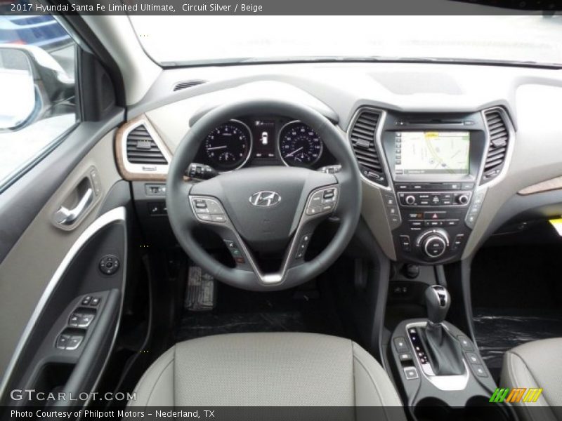 Circuit Silver / Beige 2017 Hyundai Santa Fe Limited Ultimate