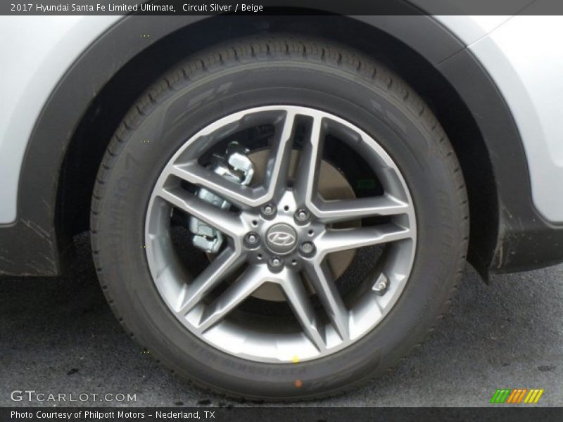 Circuit Silver / Beige 2017 Hyundai Santa Fe Limited Ultimate
