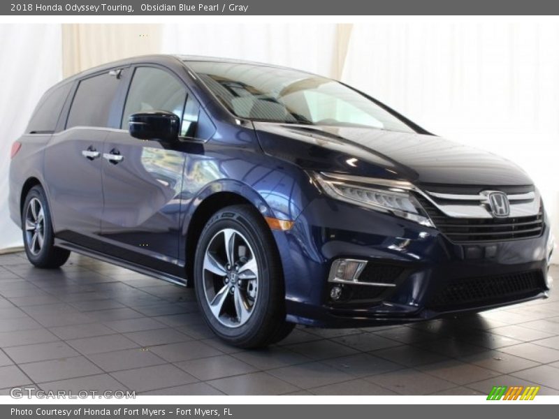 Obsidian Blue Pearl / Gray 2018 Honda Odyssey Touring