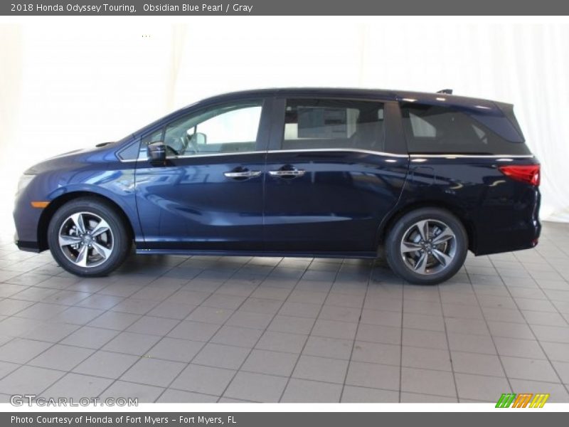 Obsidian Blue Pearl / Gray 2018 Honda Odyssey Touring