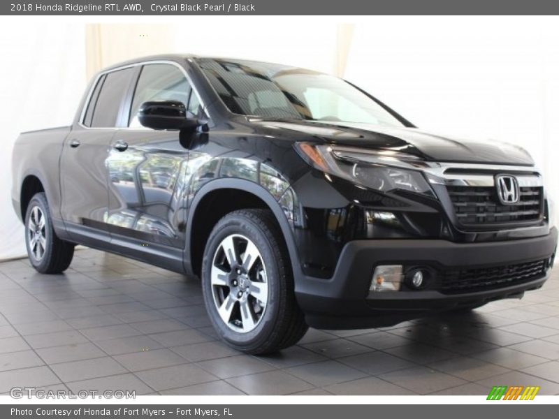 Crystal Black Pearl / Black 2018 Honda Ridgeline RTL AWD