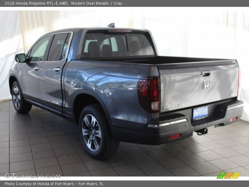 Modern Steel Metallic / Gray 2018 Honda Ridgeline RTL-E AWD