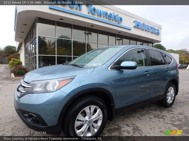 Mountain Air Metallic / Beige 2013 Honda CR-V EX AWD