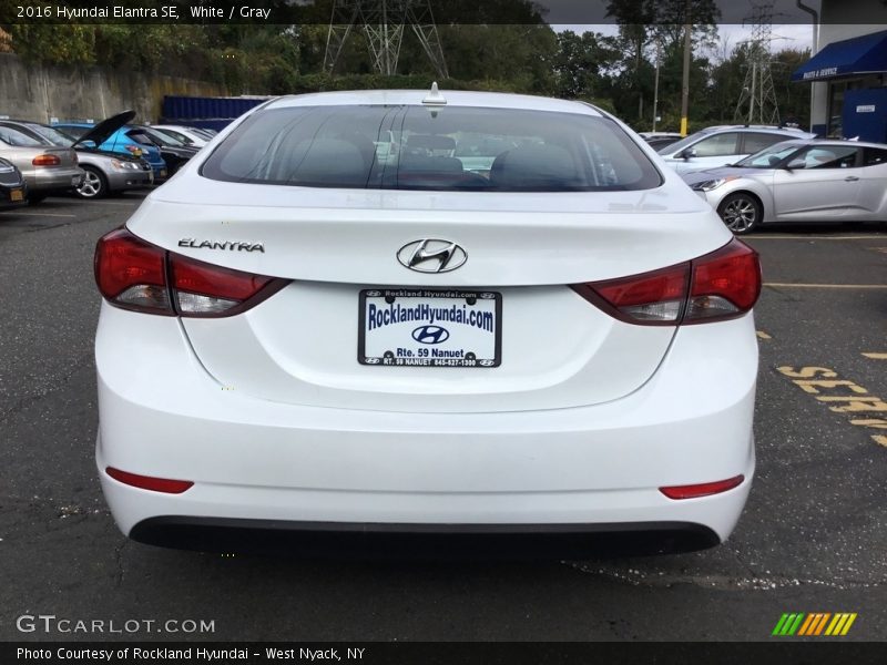 White / Gray 2016 Hyundai Elantra SE