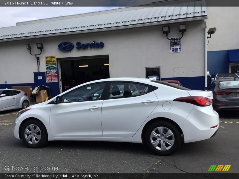 White / Gray 2016 Hyundai Elantra SE