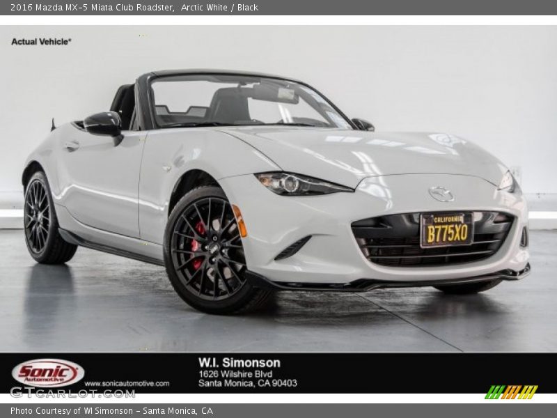 Arctic White / Black 2016 Mazda MX-5 Miata Club Roadster