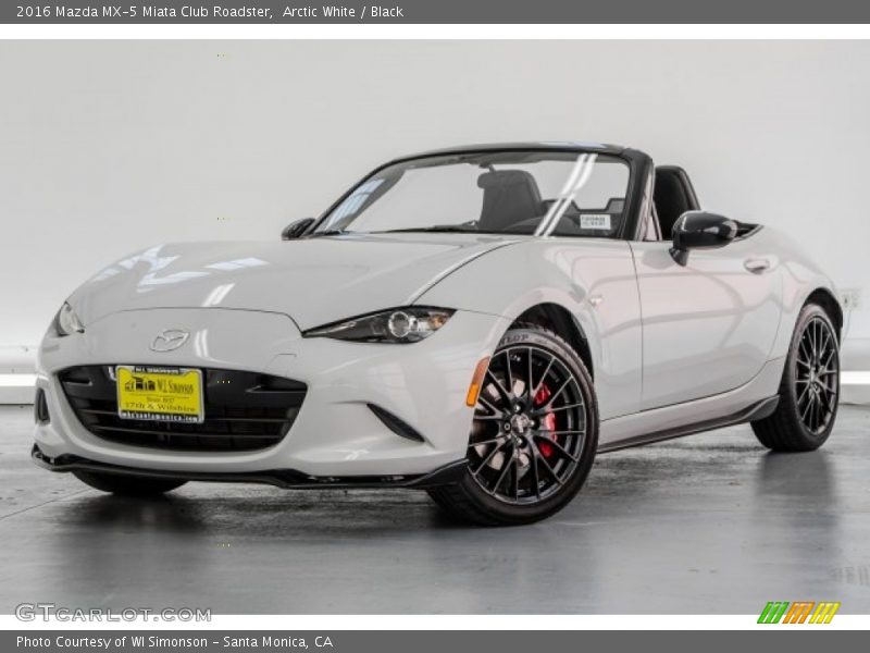 Arctic White / Black 2016 Mazda MX-5 Miata Club Roadster