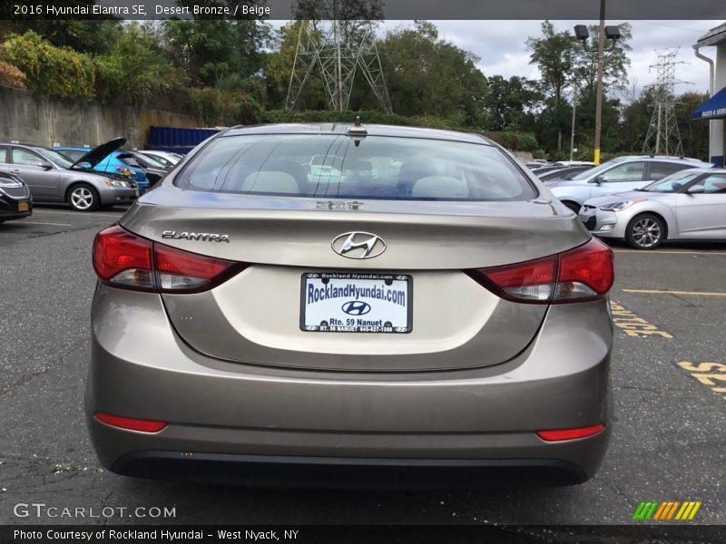 Desert Bronze / Beige 2016 Hyundai Elantra SE