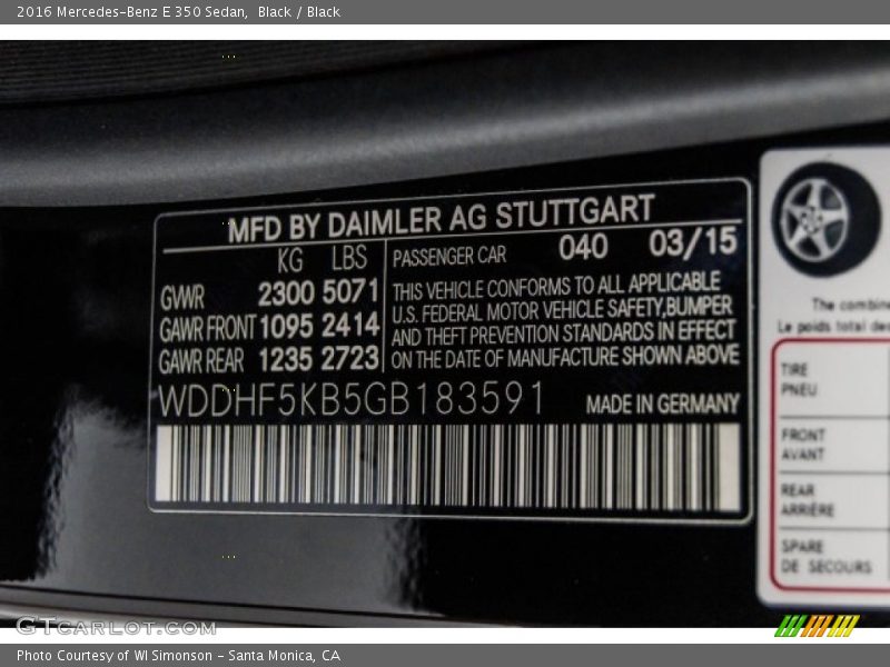 Black / Black 2016 Mercedes-Benz E 350 Sedan