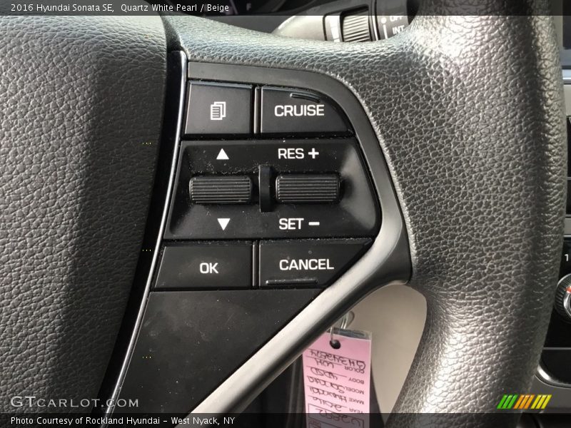 Quartz White Pearl / Beige 2016 Hyundai Sonata SE