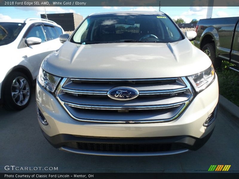 White Gold / Ebony 2018 Ford Edge SEL AWD