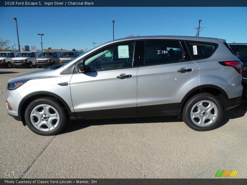 Ingot Silver / Charcoal Black 2018 Ford Escape S
