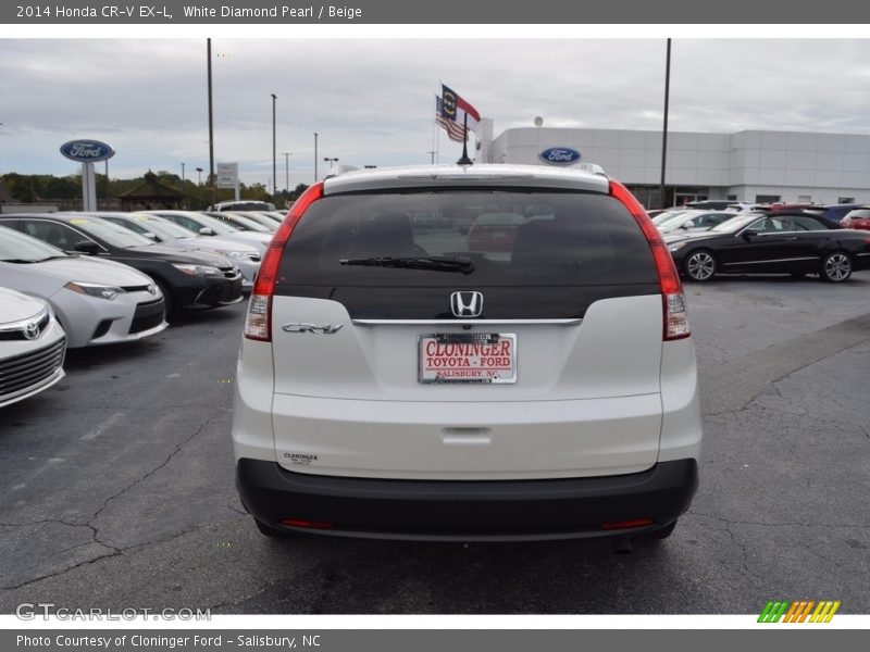 White Diamond Pearl / Beige 2014 Honda CR-V EX-L