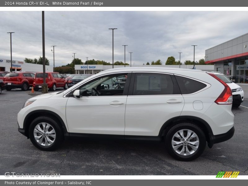 White Diamond Pearl / Beige 2014 Honda CR-V EX-L