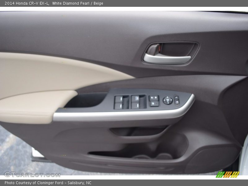 White Diamond Pearl / Beige 2014 Honda CR-V EX-L
