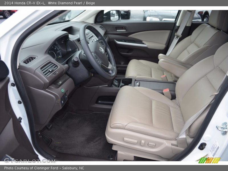 White Diamond Pearl / Beige 2014 Honda CR-V EX-L