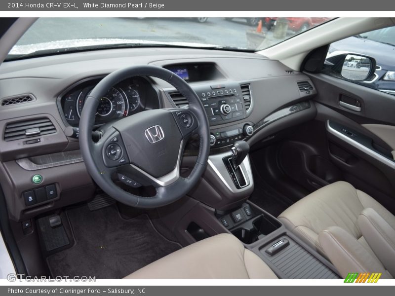 White Diamond Pearl / Beige 2014 Honda CR-V EX-L