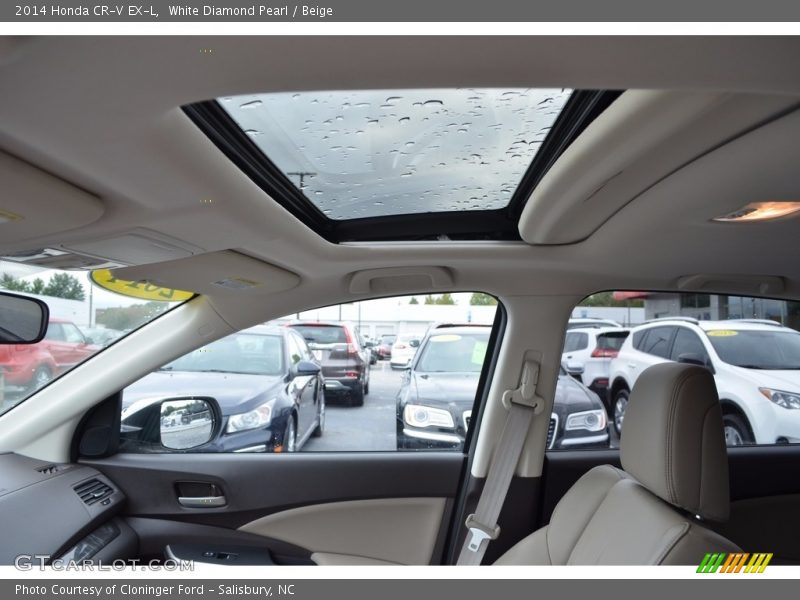 White Diamond Pearl / Beige 2014 Honda CR-V EX-L