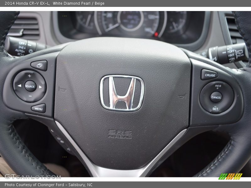 White Diamond Pearl / Beige 2014 Honda CR-V EX-L