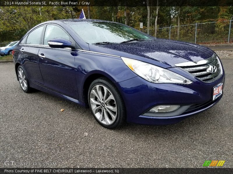 Pacific Blue Pearl / Gray 2014 Hyundai Sonata SE