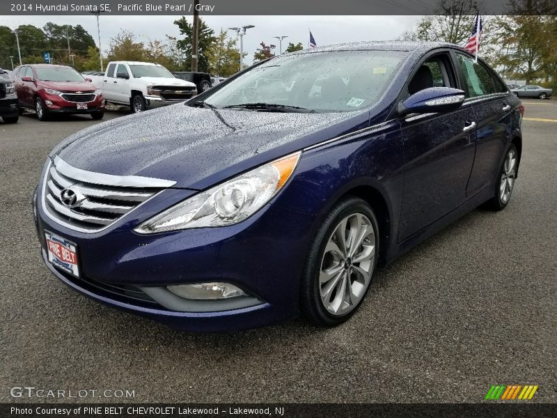 Pacific Blue Pearl / Gray 2014 Hyundai Sonata SE
