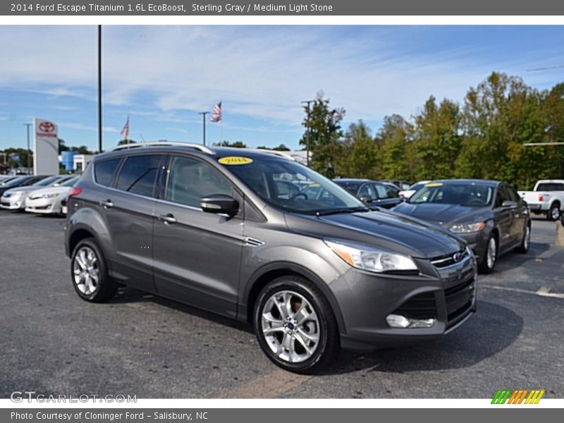 Sterling Gray / Medium Light Stone 2014 Ford Escape Titanium 1.6L EcoBoost