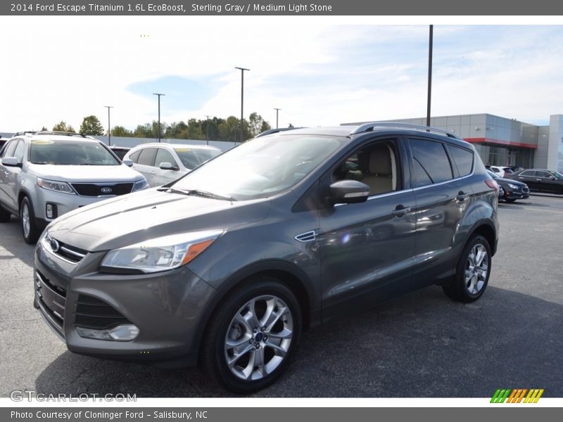 Sterling Gray / Medium Light Stone 2014 Ford Escape Titanium 1.6L EcoBoost