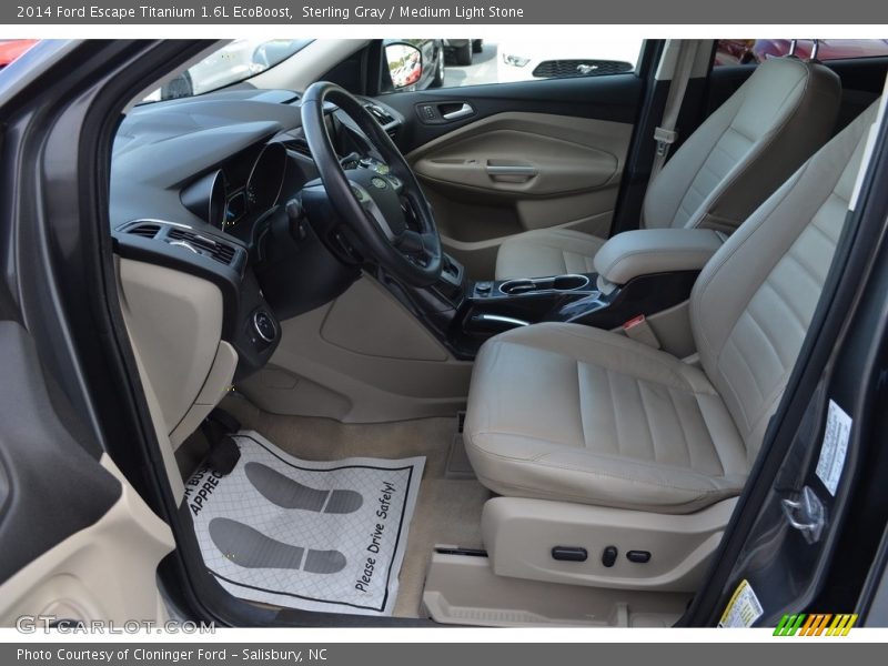 Sterling Gray / Medium Light Stone 2014 Ford Escape Titanium 1.6L EcoBoost