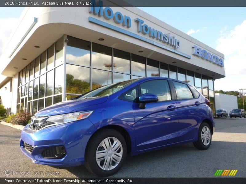 Aegean Blue Metallic / Black 2018 Honda Fit LX