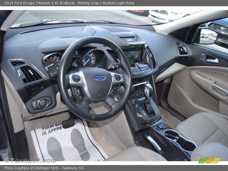 Sterling Gray / Medium Light Stone 2014 Ford Escape Titanium 1.6L EcoBoost