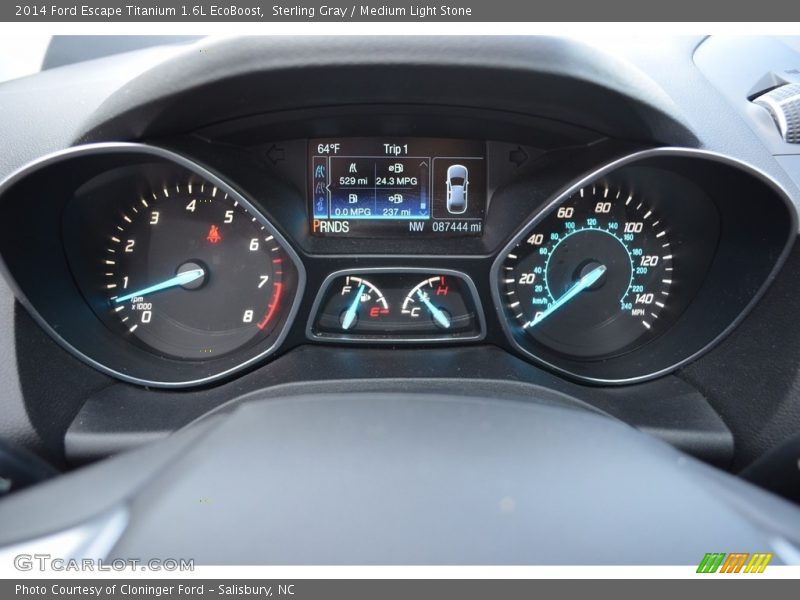 Sterling Gray / Medium Light Stone 2014 Ford Escape Titanium 1.6L EcoBoost