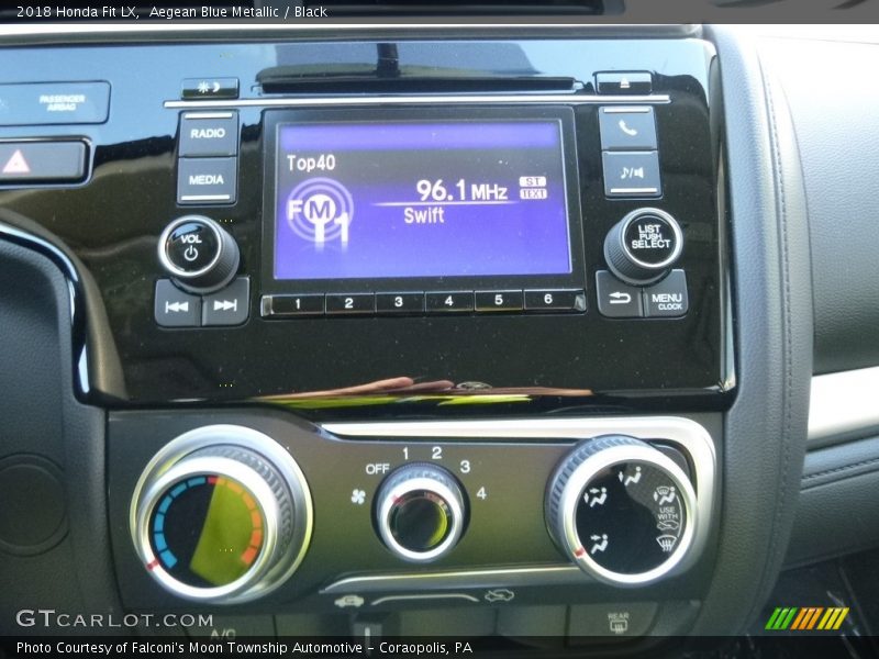 Aegean Blue Metallic / Black 2018 Honda Fit LX