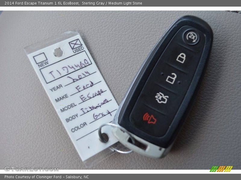 Sterling Gray / Medium Light Stone 2014 Ford Escape Titanium 1.6L EcoBoost