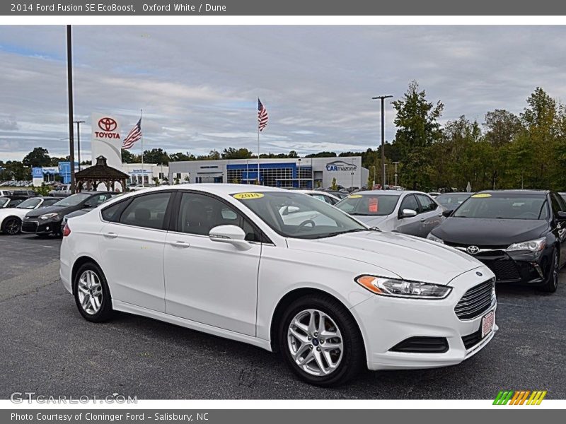 Oxford White / Dune 2014 Ford Fusion SE EcoBoost