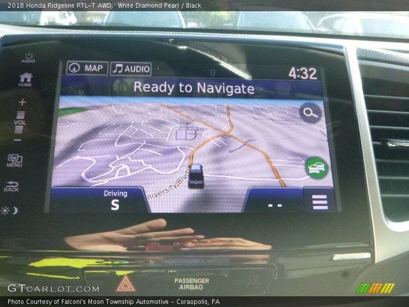 White Diamond Pearl / Black 2018 Honda Ridgeline RTL-T AWD