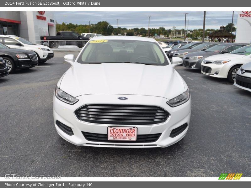 Oxford White / Dune 2014 Ford Fusion SE EcoBoost