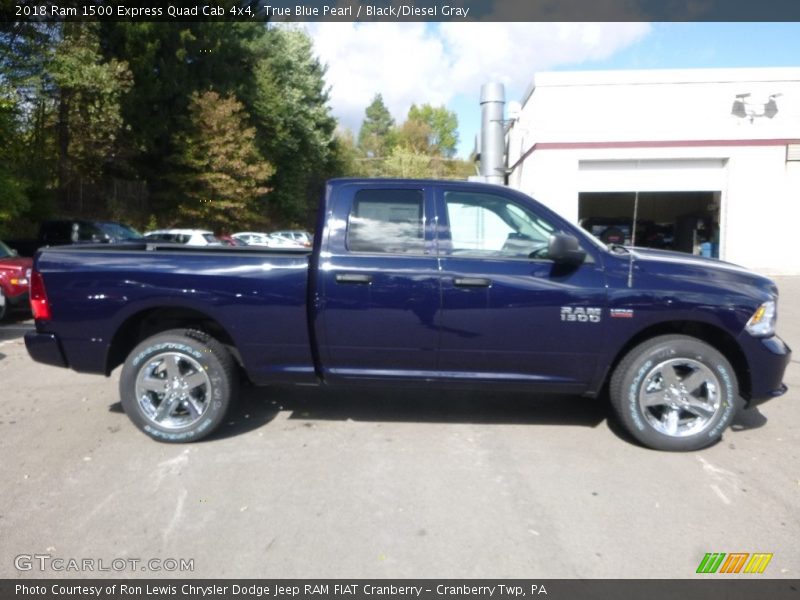 True Blue Pearl / Black/Diesel Gray 2018 Ram 1500 Express Quad Cab 4x4