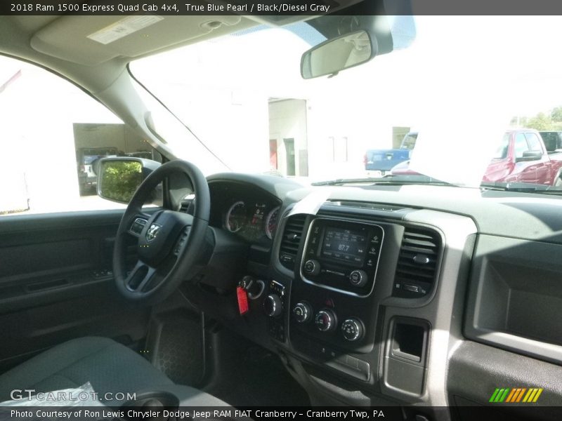 True Blue Pearl / Black/Diesel Gray 2018 Ram 1500 Express Quad Cab 4x4