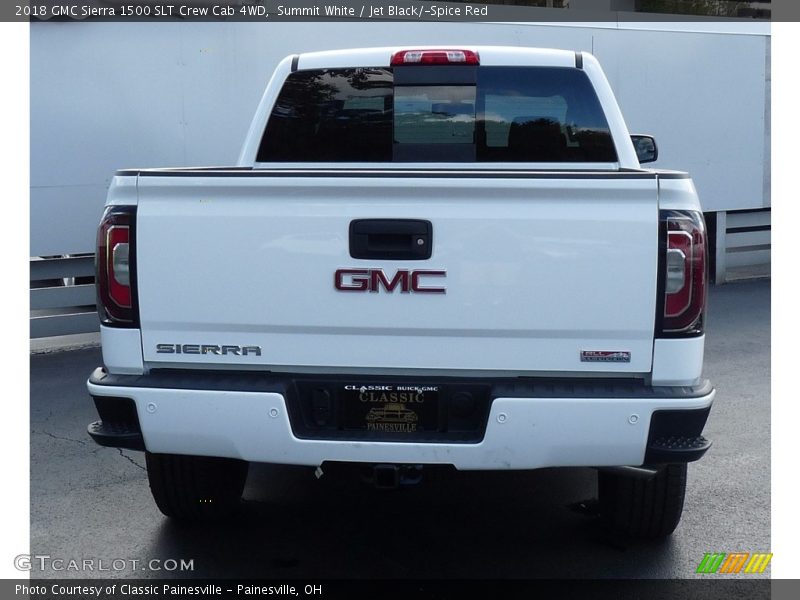 Summit White / Jet Black/­Spice Red 2018 GMC Sierra 1500 SLT Crew Cab 4WD