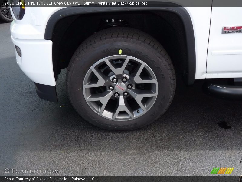 Summit White / Jet Black/­Spice Red 2018 GMC Sierra 1500 SLT Crew Cab 4WD