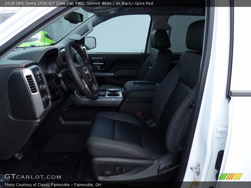 Summit White / Jet Black/­Spice Red 2018 GMC Sierra 1500 SLT Crew Cab 4WD