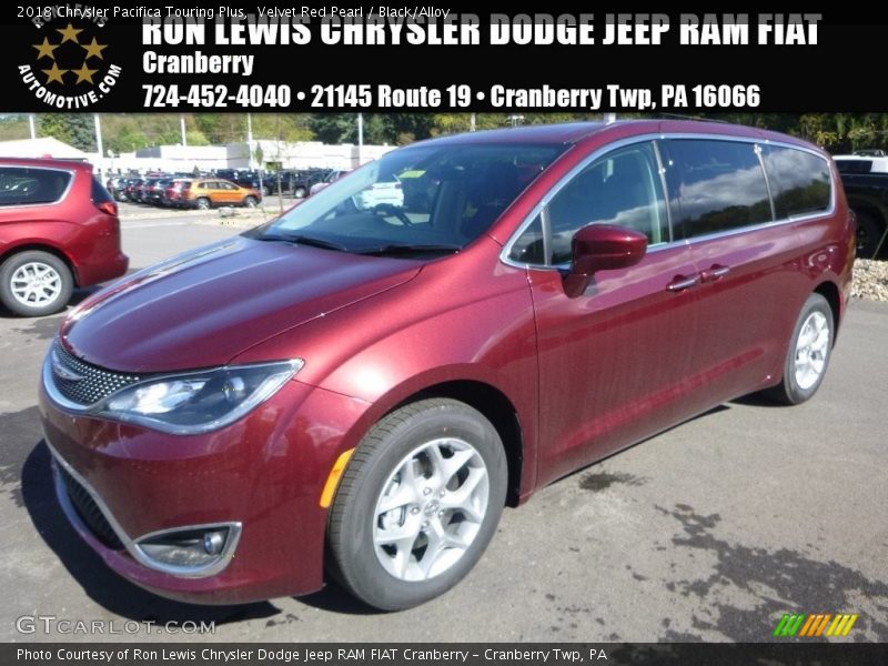 Velvet Red Pearl / Black/Alloy 2018 Chrysler Pacifica Touring Plus